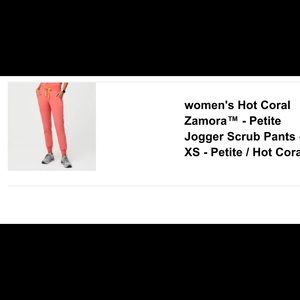 Figs scrubs CORAL Zamora joggers XS petite. Brand new